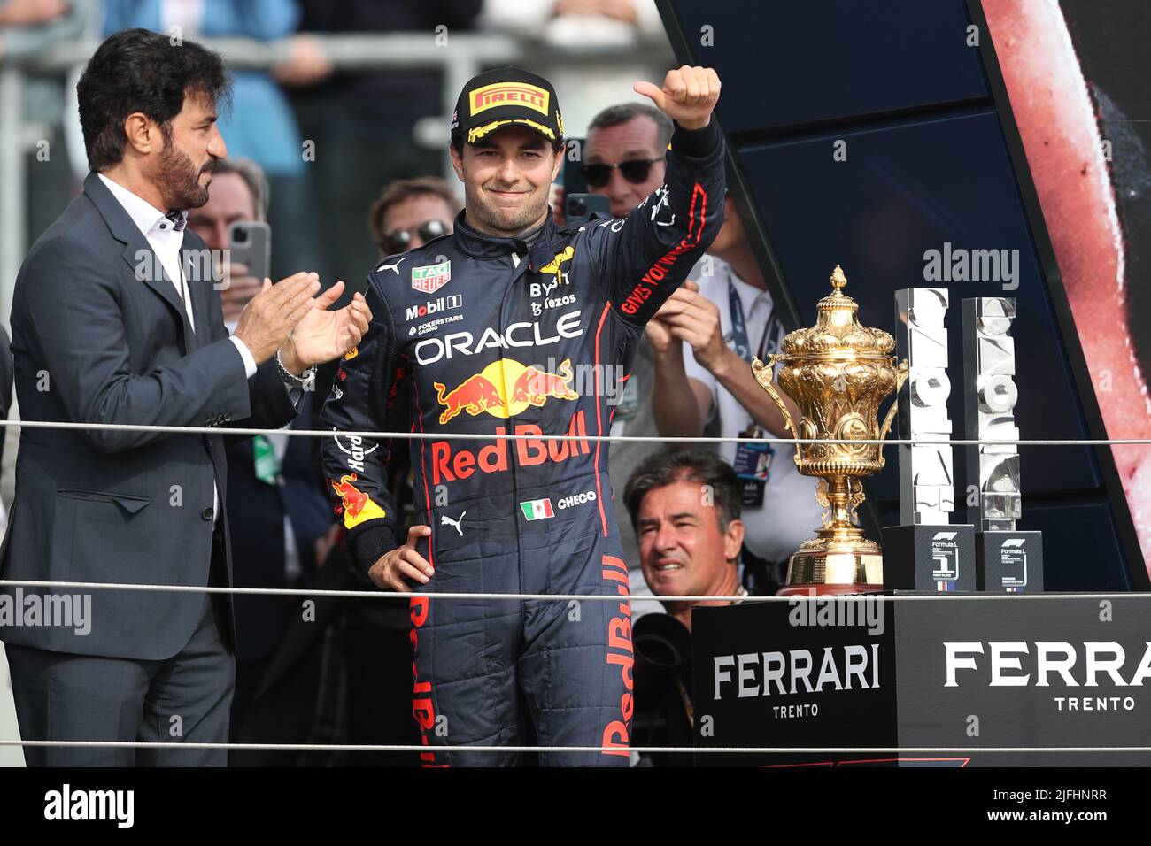 Silverstone, UK. 3rd July 2022,  Silverstone Circuit, Silverstone, Northamptonshire, England: British F1 Grand Prix, Race day: Oracle Red Bull Racing, Sergio Perez comes second Credit: Action Plus Sports Images/Alamy Live News Stock Photo