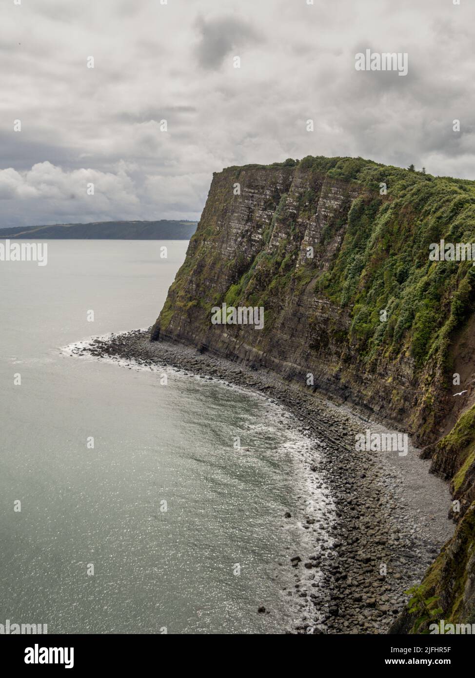 Cliffs near famous landmark Blackchurch rock on the North Devon coast, England. Stock Photo