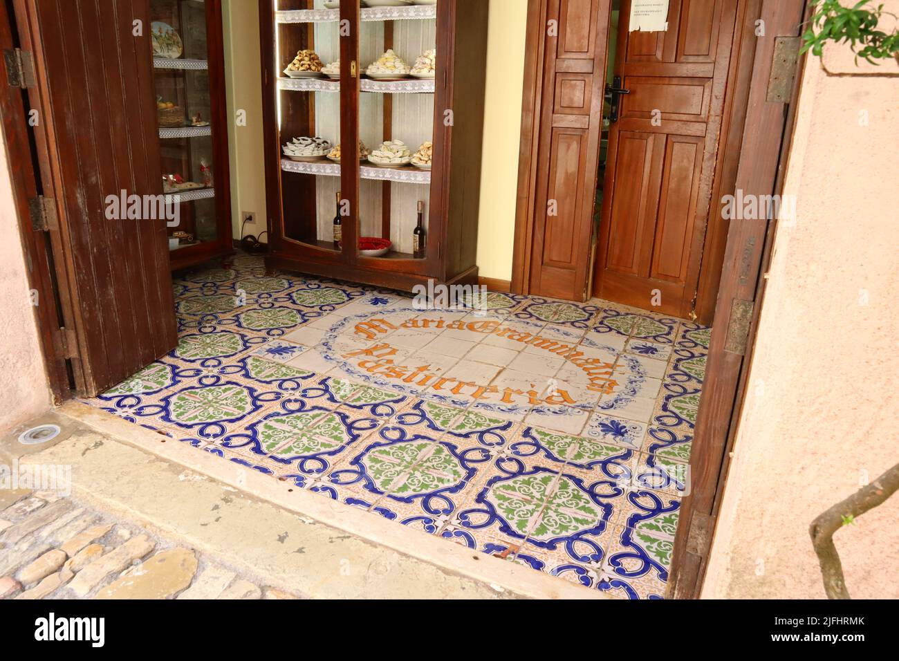 Erice, Sicily (Italy) Pastry Shop of Maria Grammatico. Maria