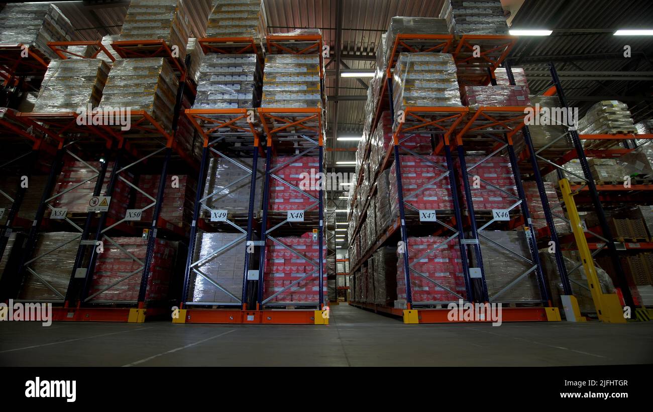 Huge boxes.Creative. Storage of orders in which there are huge boxes