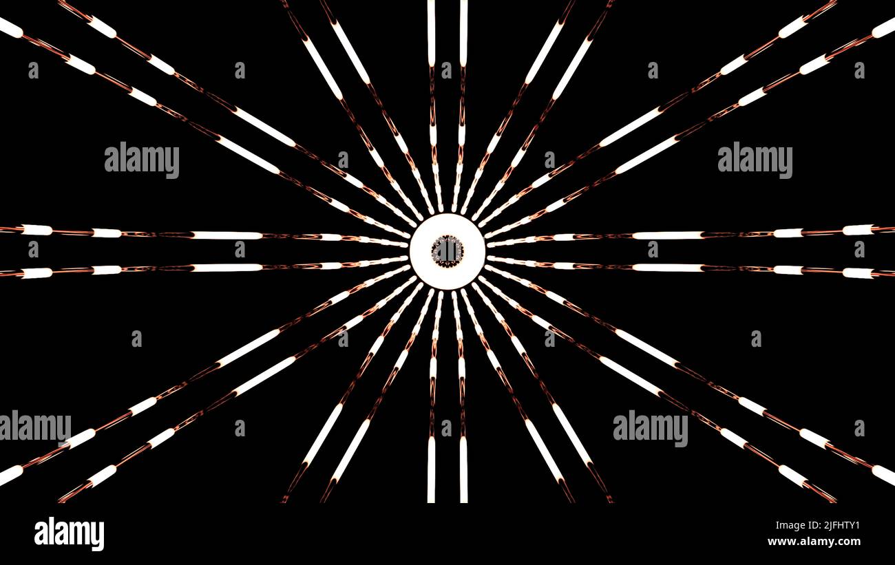 Black background.Design.Bright white lines running in abstraction on ...