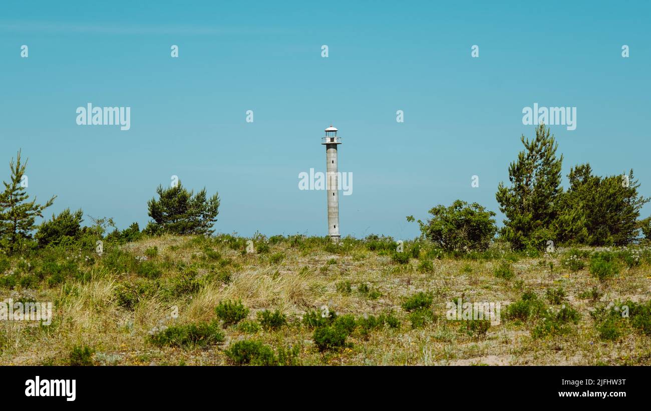 crooked lighthouse. Kiipsaare lighthouse on Saaremaa Island in northern Estonia Stock Photo