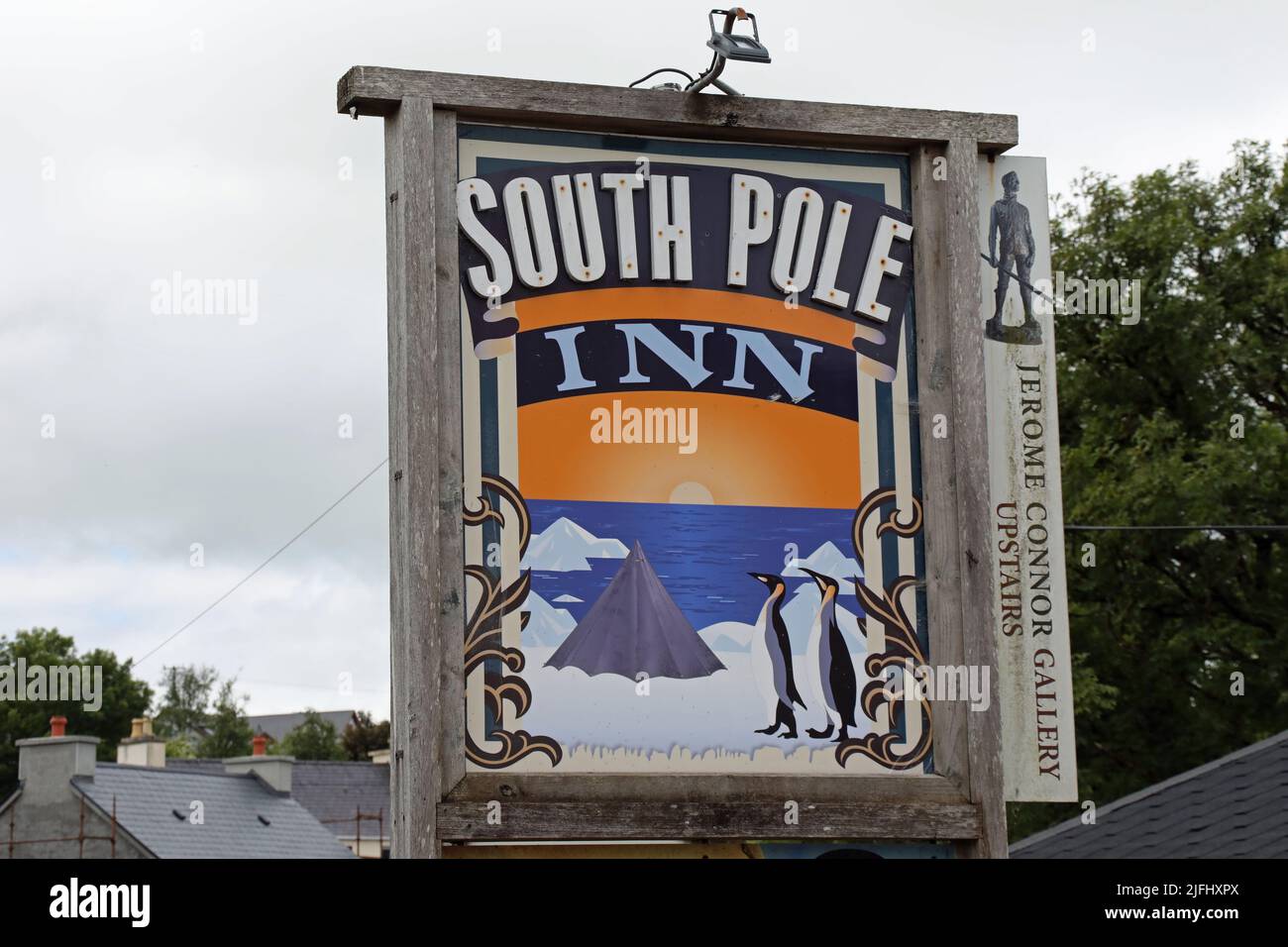 South Pole Inn pub sign at Annascaul in County Kerry Stock Photo