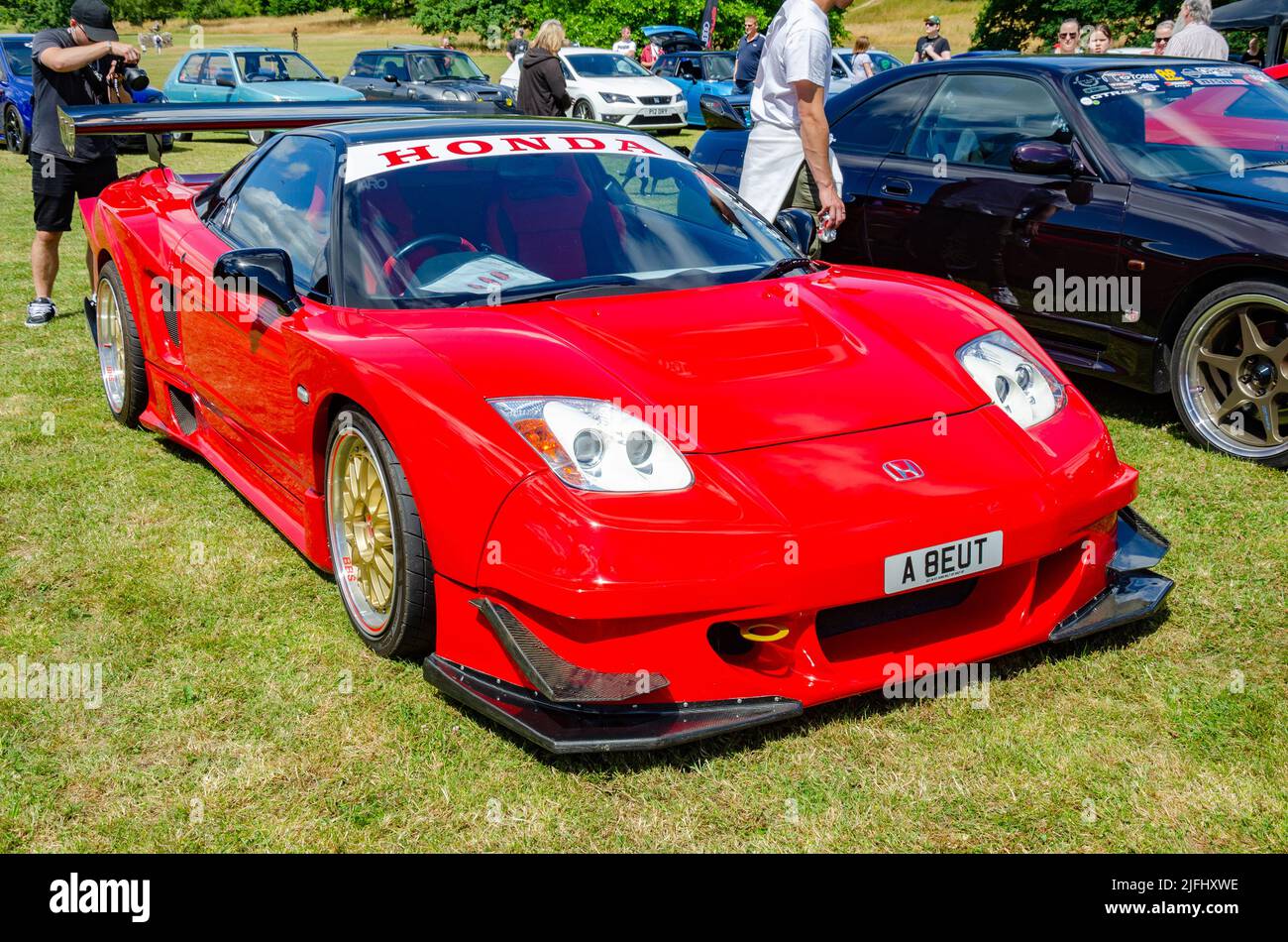 Front view of a red 1992 Honda NSX sports car at The Berkshire Motor Show in Reading, UK Stock Photo