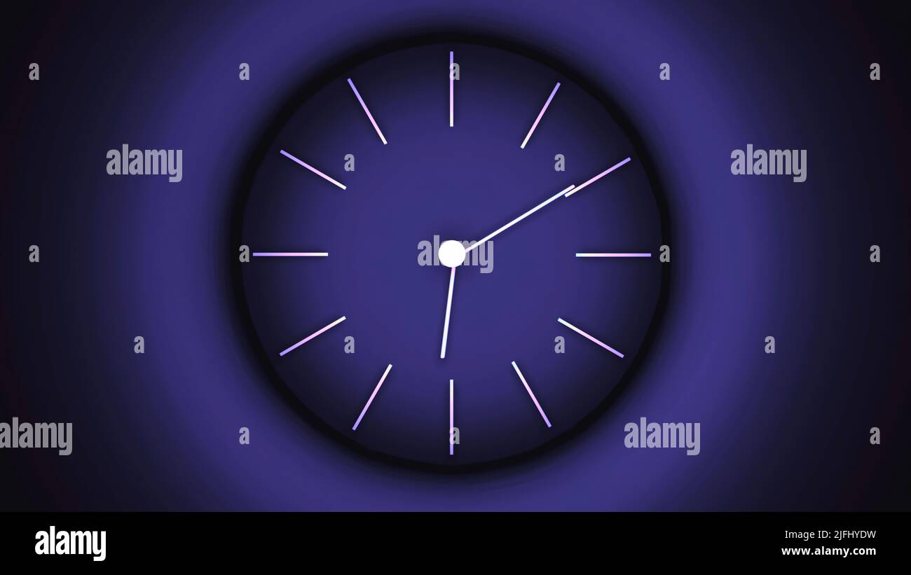 Simple watch face with fastmoving hands. Design. Time on clock is