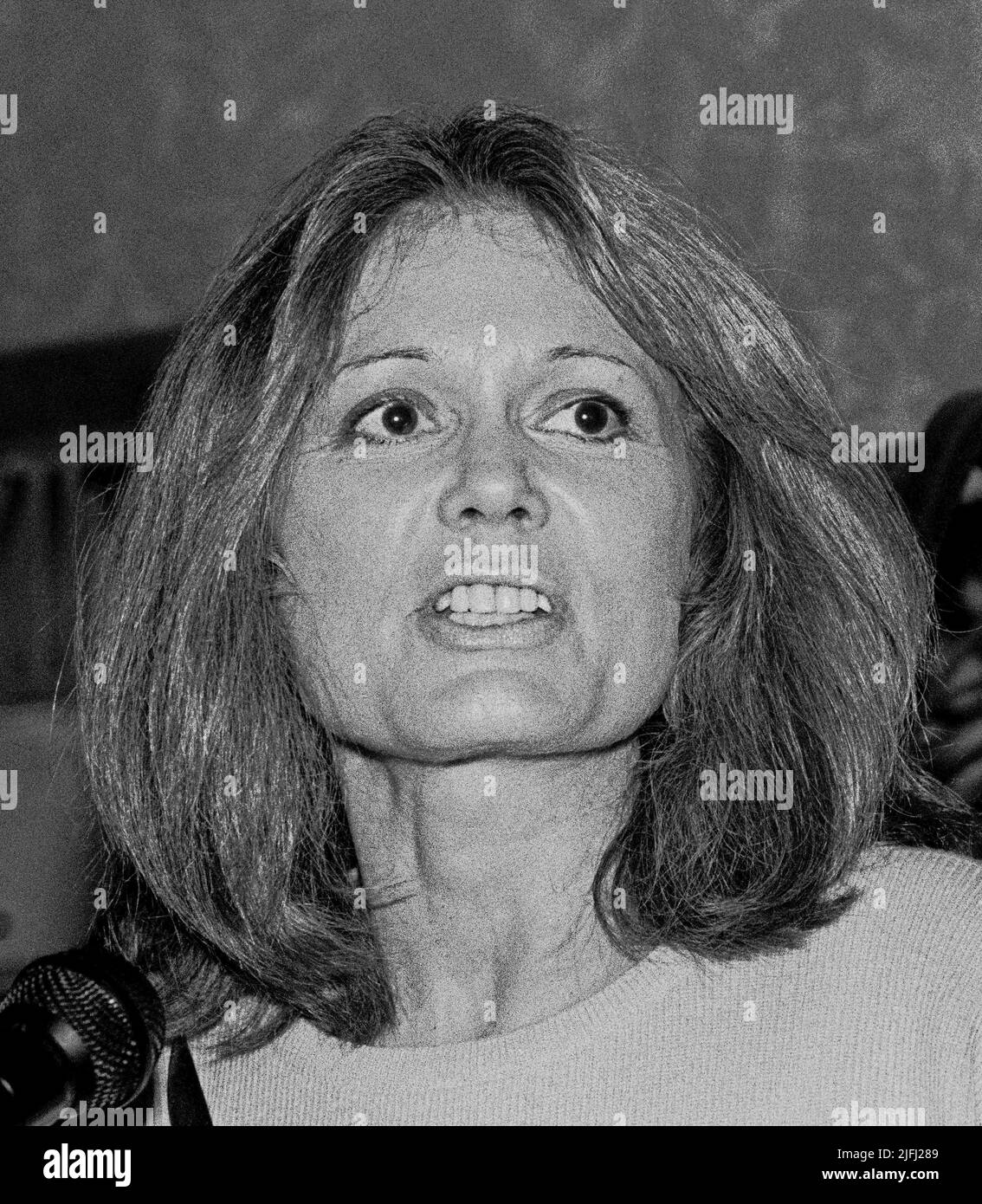 Gloria Steinem speaking at an ERA conference in San Francisco, 1984 Stock Photo