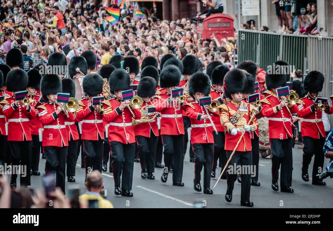 Grenadier guards march at the Pride In London parade Stock Photo Alamy
