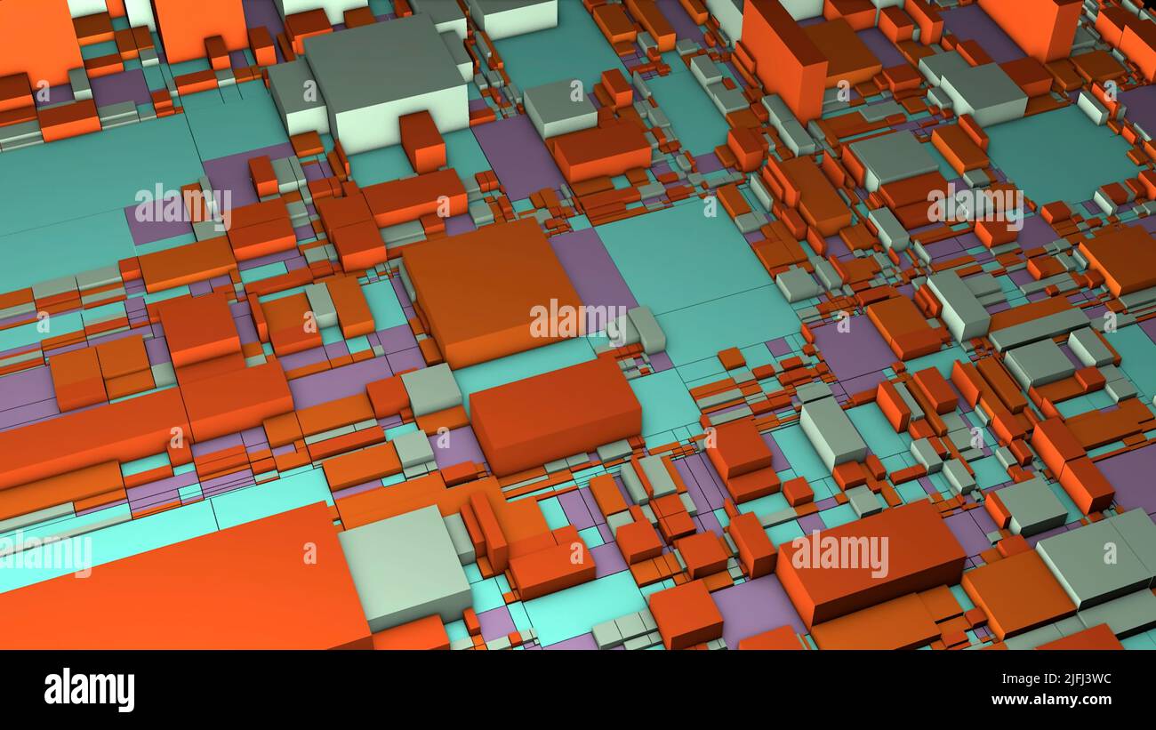 Expanding reality of rectangles. Motion. Extraordinary 3d moving