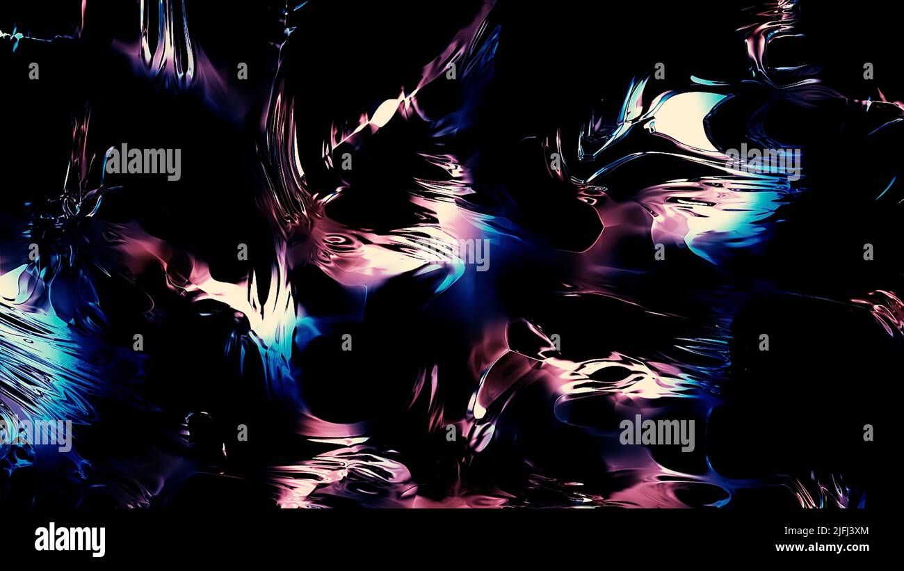 Abstract black fluid background with colorful lights, seamless loop ...