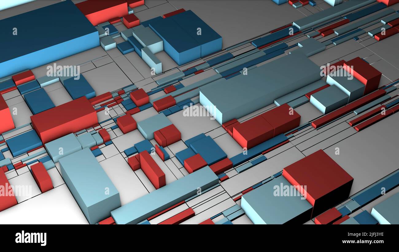 Expanding reality of rectangles. Motion. Extraordinary 3d moving