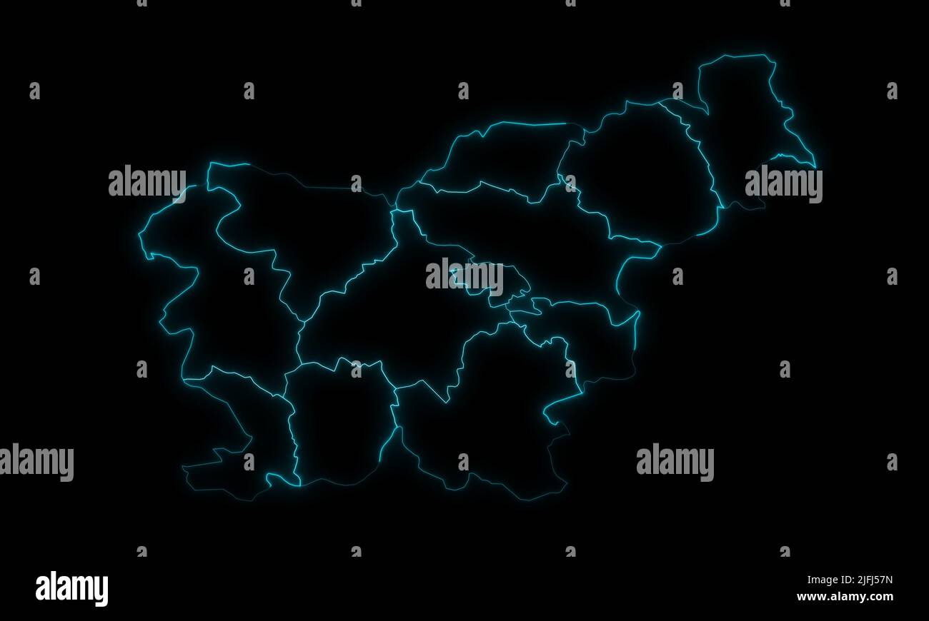 Glowing map slovenia modern hi-res stock photography and images - Alamy