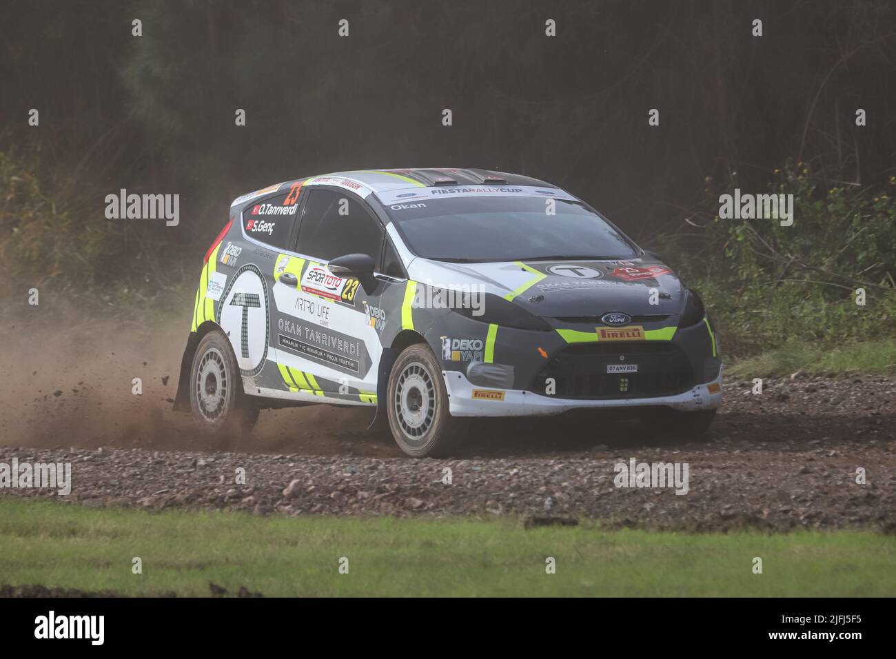 KOCAELI, TURKEY - DECEMBER 26, 2021: Okan Tanriverdi drives Ford Fiesta ...