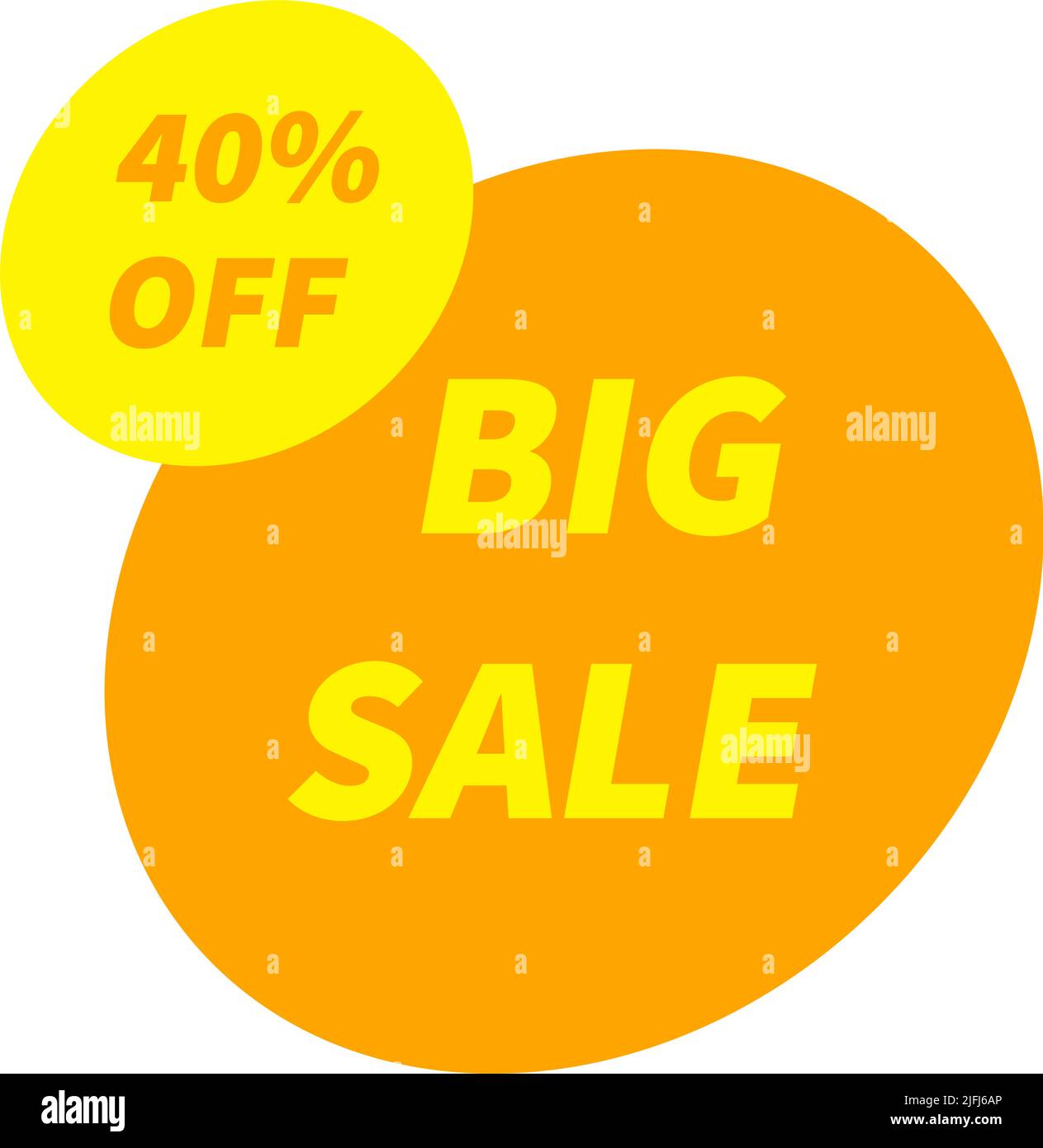 Sale round icon with 40 percent discount banner button isolated on white background. Stock Vector