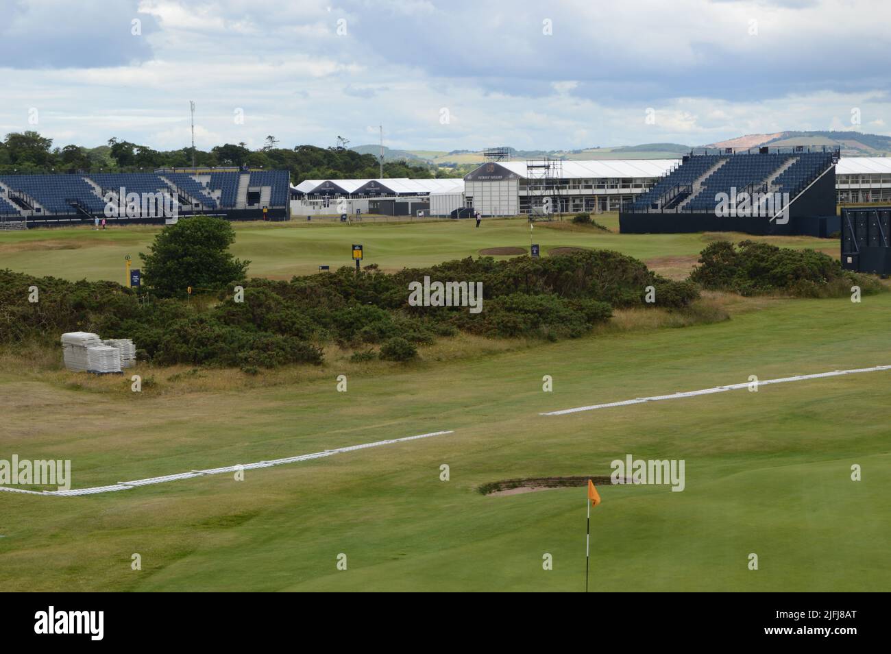 150th Open Golf Tournament St Andrews 2022, temporary Members Club, 8 days before the start Stock Photo