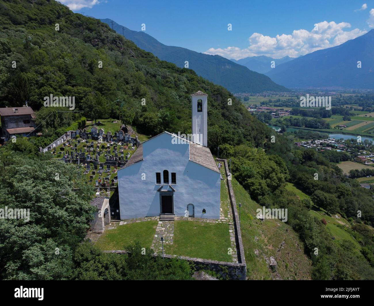 San Miro church on Lake Como Stock Photo