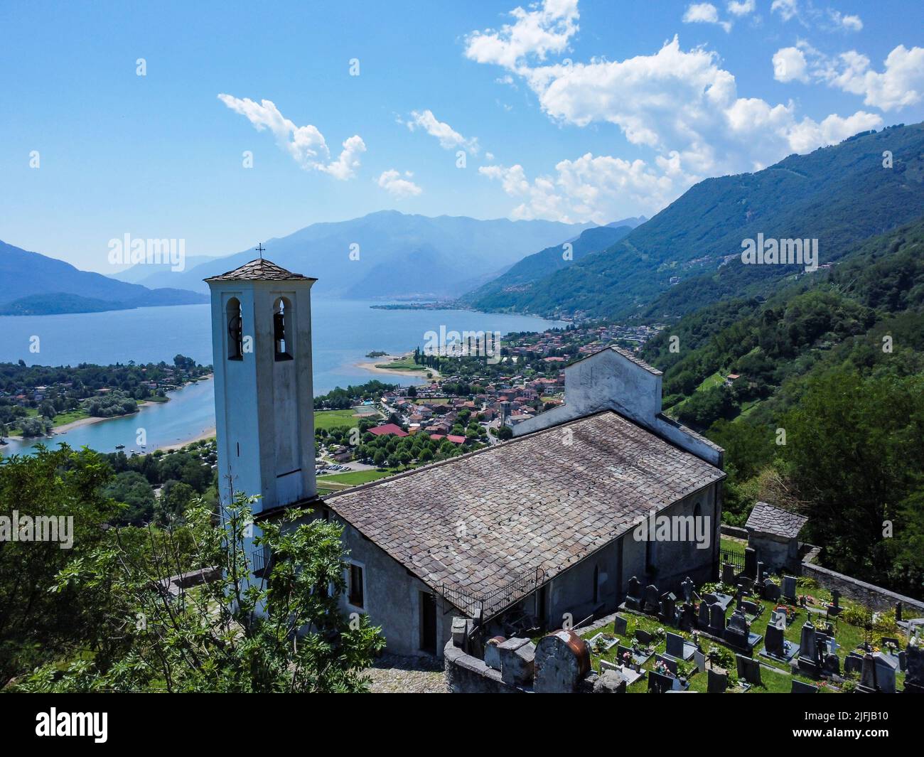 San Miro church on Lake Como Stock Photo
