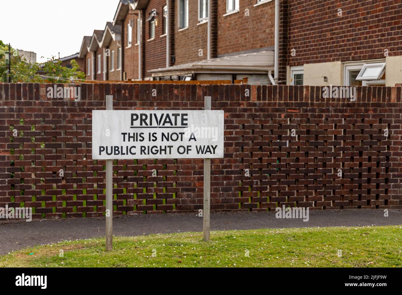 A sign reading 'Private: This is not a public right of way' Stock Photo