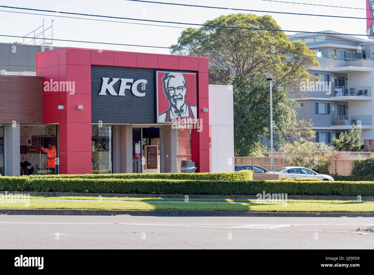 The Kentucky Fried Chicken (KFC) outlet in the northern Sydney suburb of Asquith, New South Wales, Australia Stock Photo