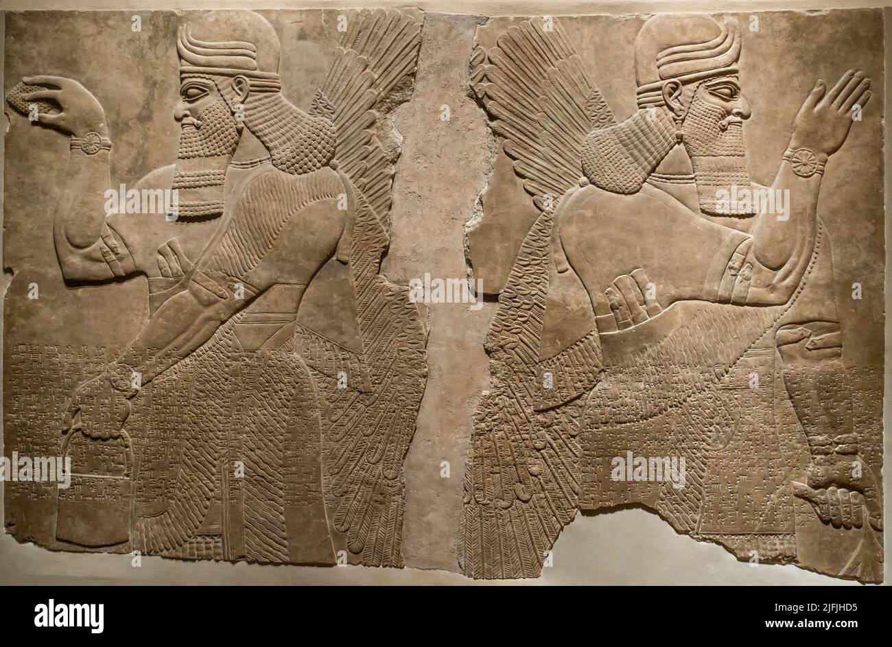 Assyrian reliefs in the Metropolitan Museum of Art (MET) in New York, USA Stock Photo