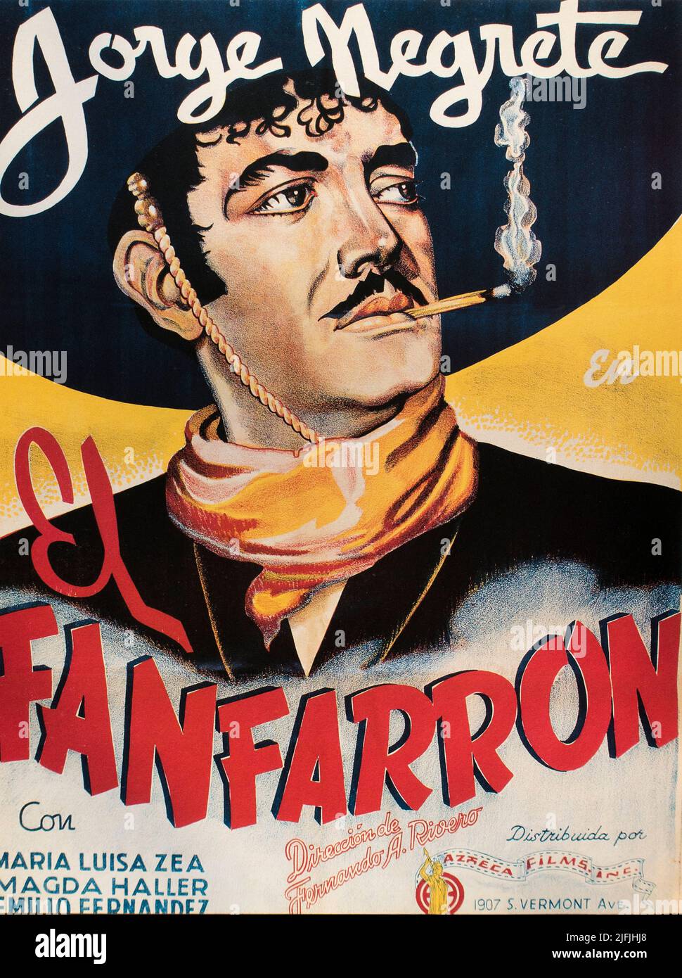 Vintage cine poster from the Golden Age  of Mexican Conema Stock Photo