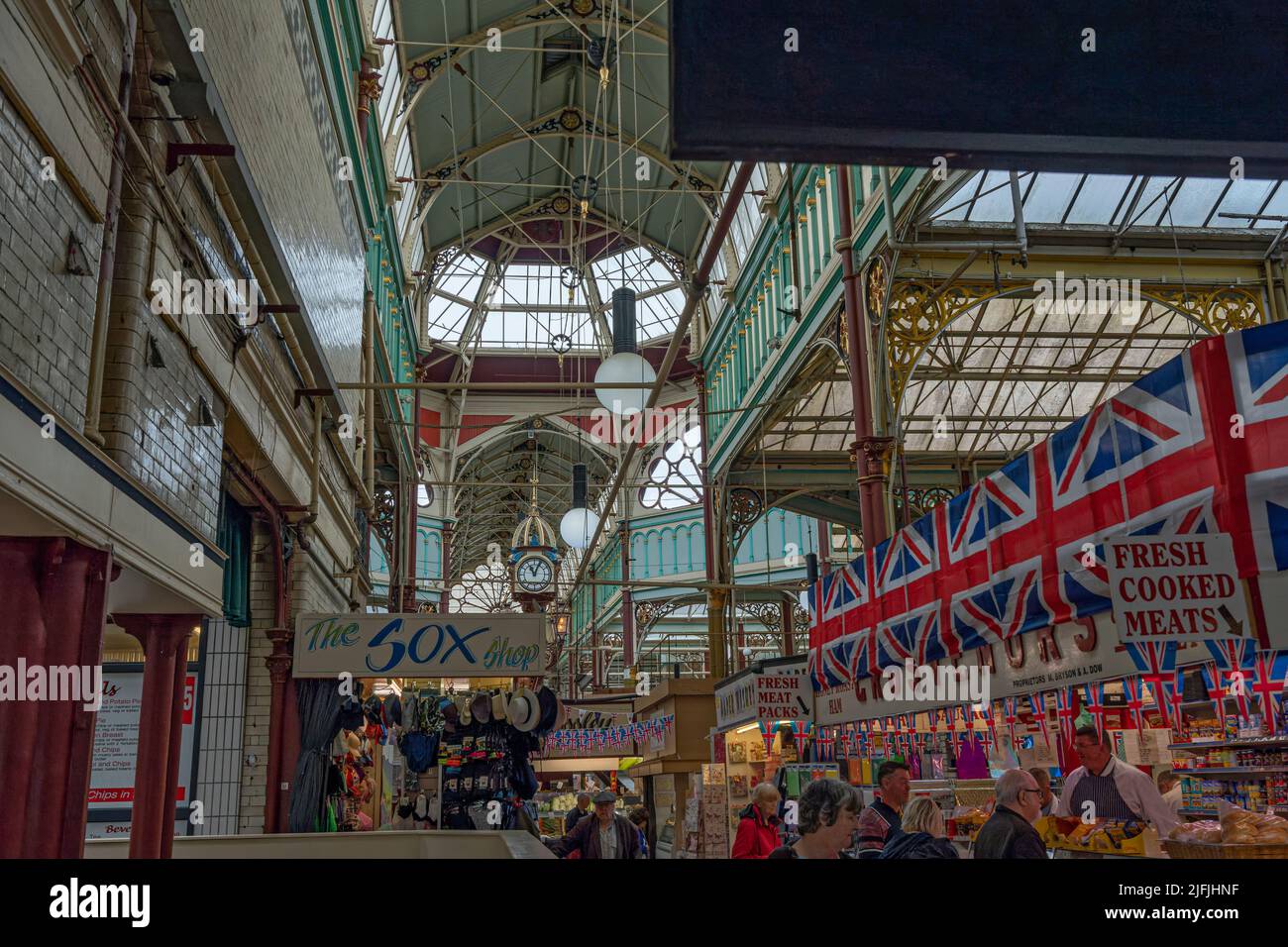 Halifax Borough Market in Yorkshire Stock Photo