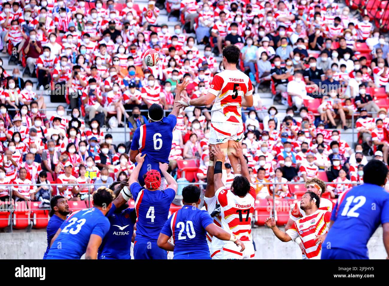 Toyota, Aichi, Japan. 2nd July, 2022. Two team groups Rugby LipovitanD Challenge Cup 2022