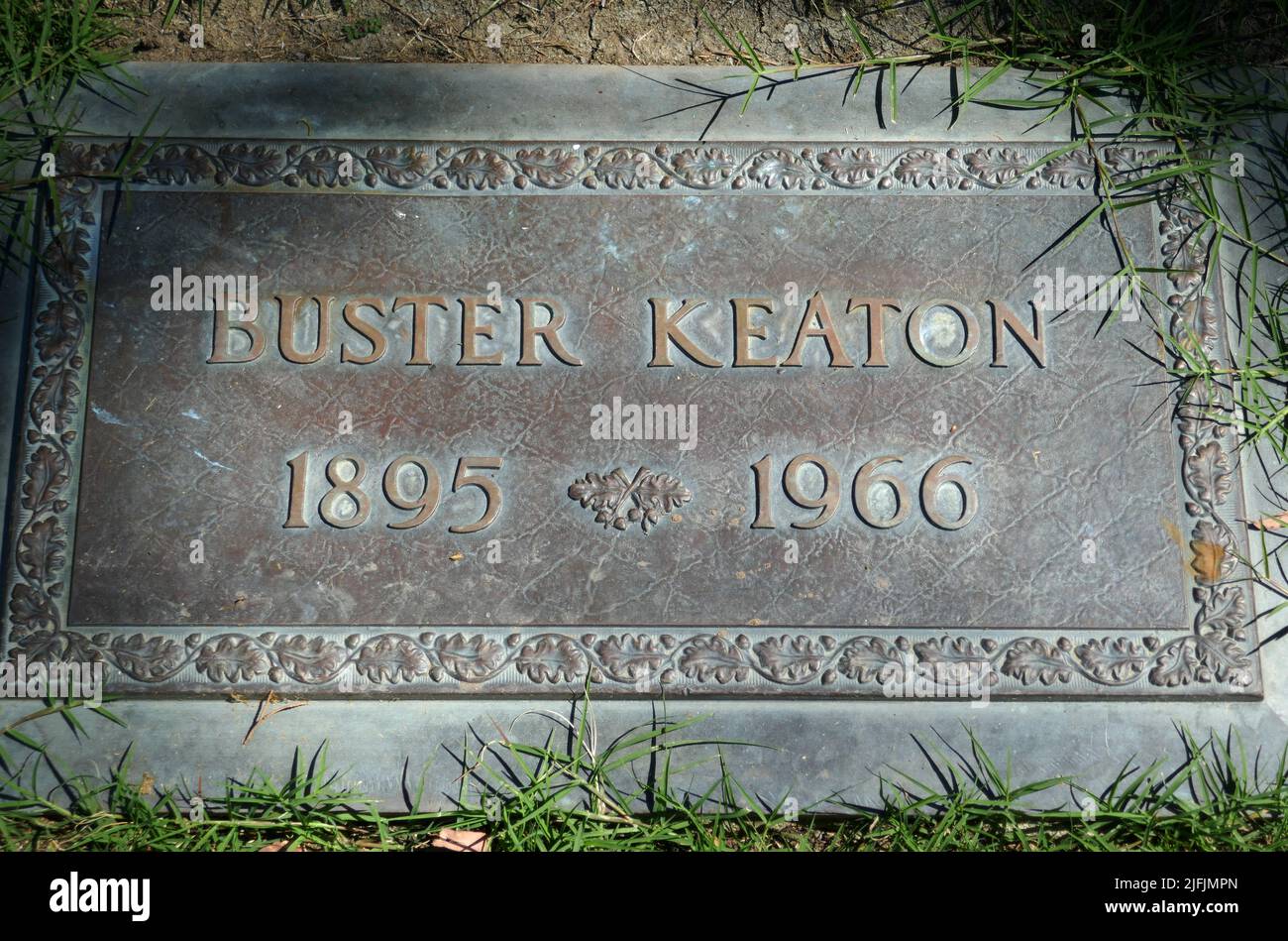 Los Angeles, California, USA 19th June 2022 Actor Buster Keaton's Grave in Court of Valor Section at Forest Lawn Memorial Park Hollywood Hills on June 19, 2022 in Los Angeles, California, USA. Photo by Barry King/Alamy Stock Photo Stock Photo