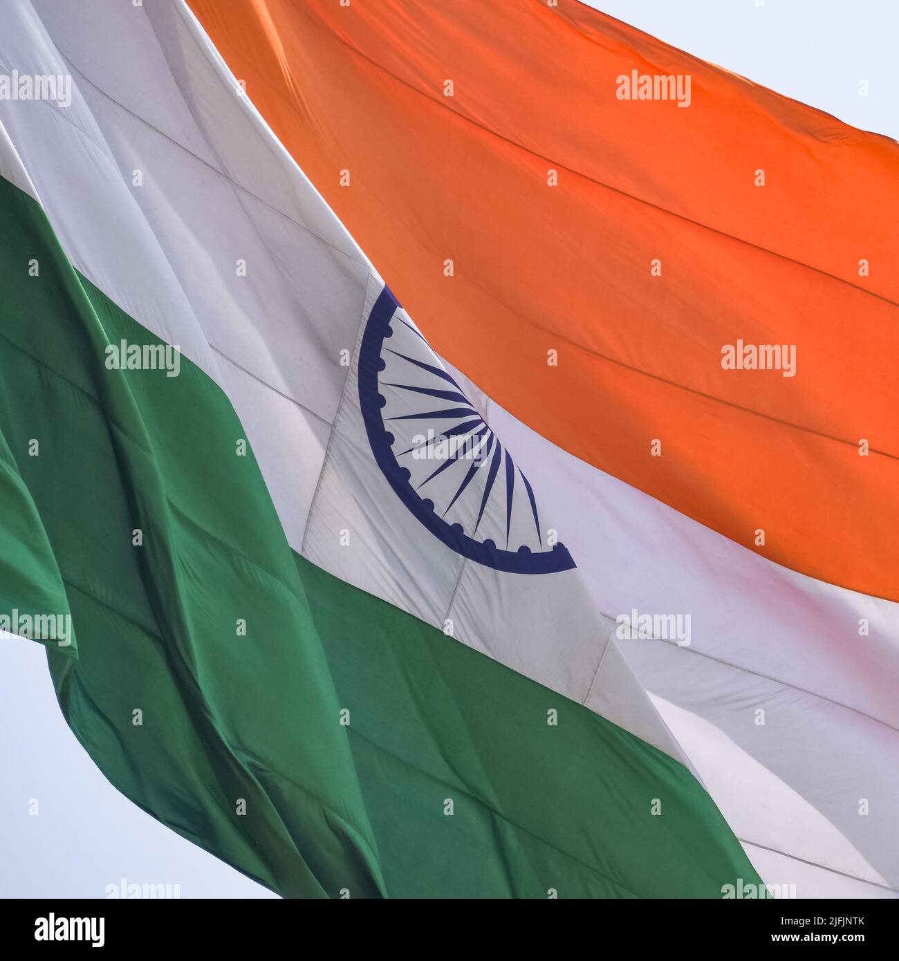 India flag flying high at Connaught Place with pride in blue sky, India ...