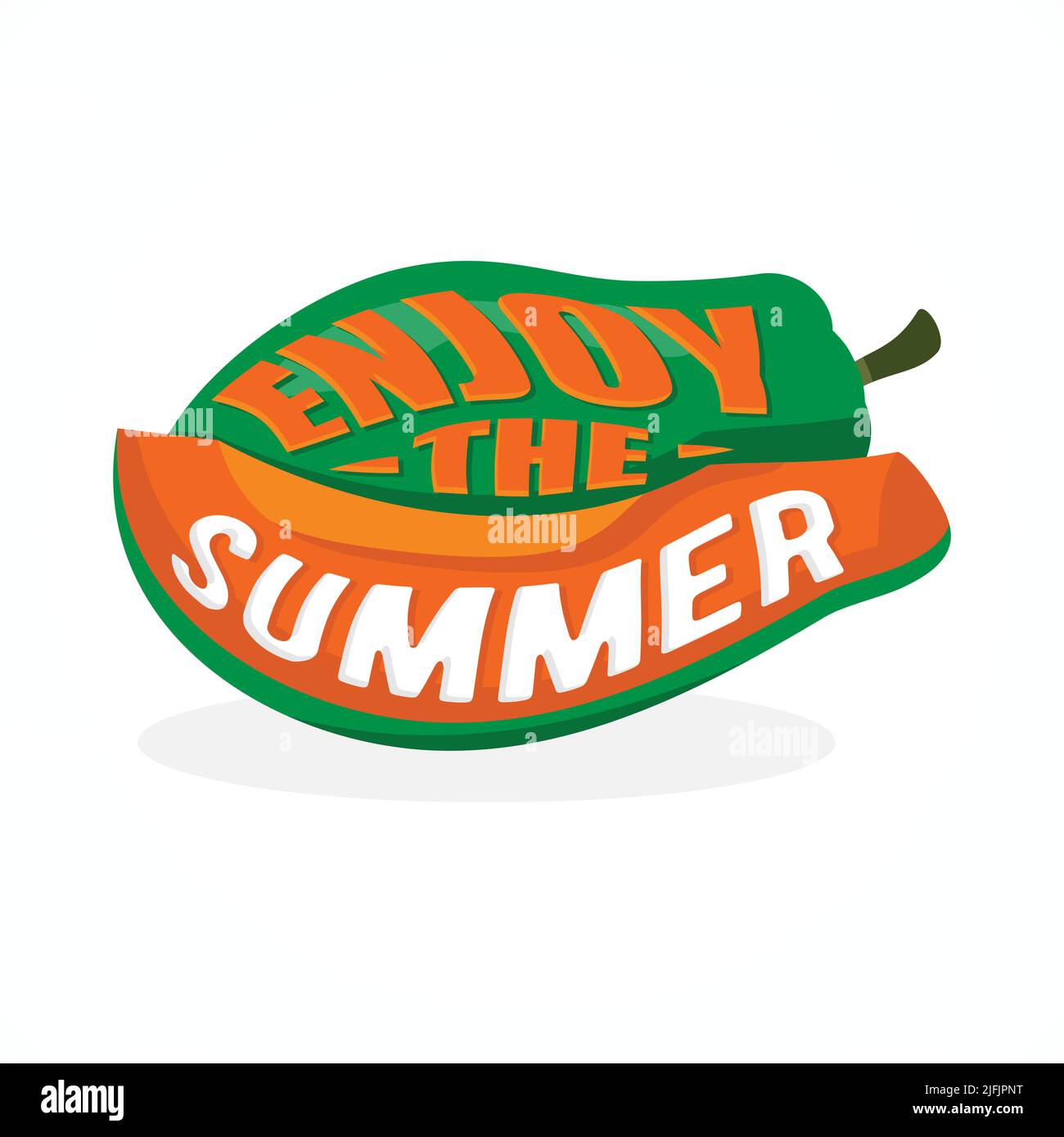 Summer vector template design. Enjoy The Summer text in Papaya vector background for tropical season holiday greeting messages. Vector illustration EP Stock Vector