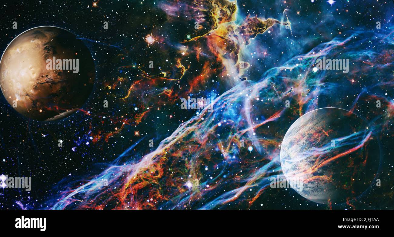 planets, stars and galaxies in outer space showing the beauty of space ...