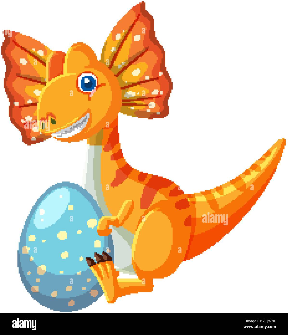 Cute Dilophosaurus Dinosaur Cartoon illustration Stock Vector Image ...