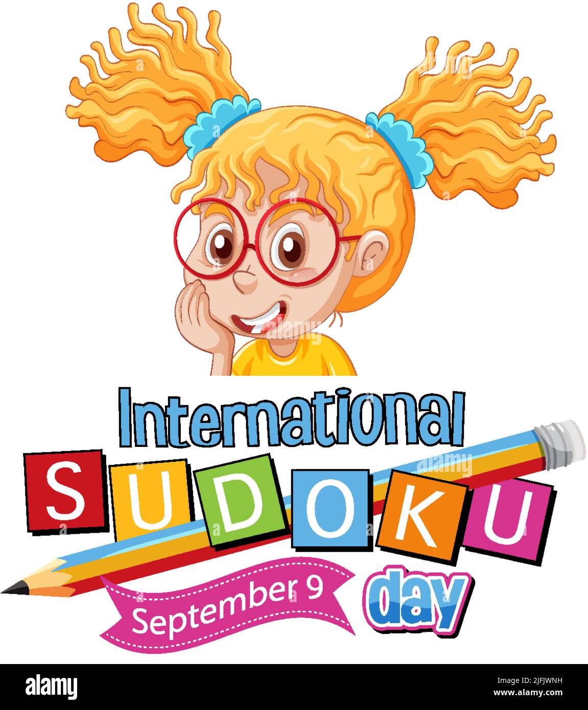 International Sudoku Day September 9 illustration Stock Vector
