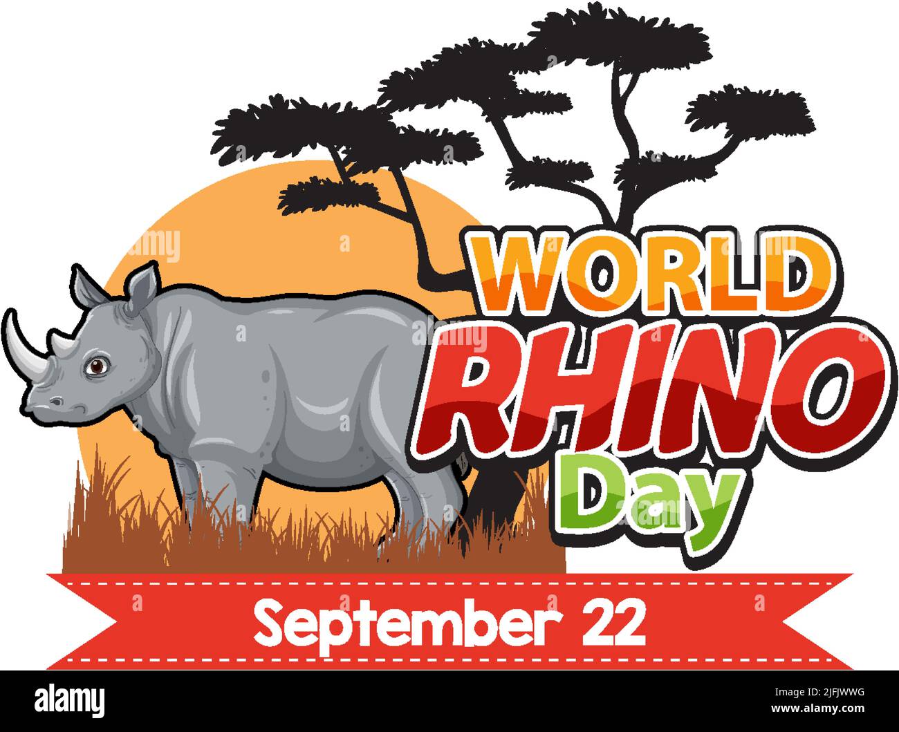 World Rhino Day September 22 illustration Stock Vector Image & Art - Alamy