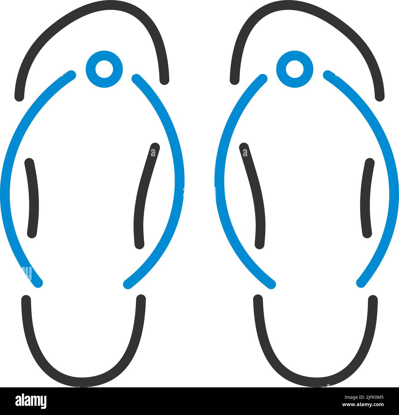 Spa Slippers Icon. Editable Bold Outline With Color Fill Design. Vector