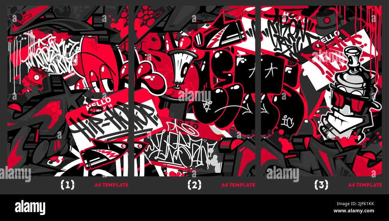Abstract Flat Urban Street Art Graffiti Style Vector Illustration ...