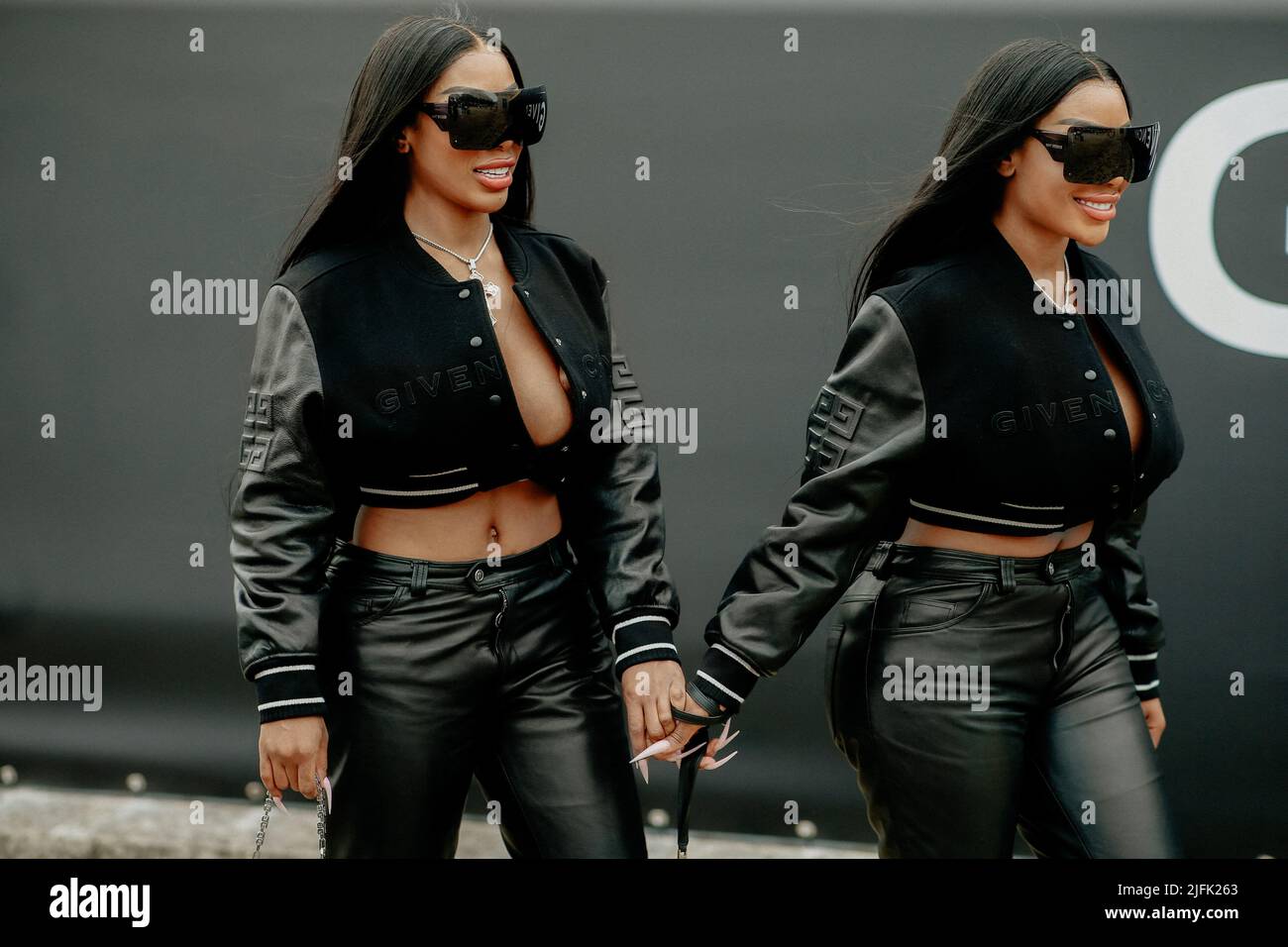 Street style, Shannon and Shannade Clermont (Clermont Twins) arriving