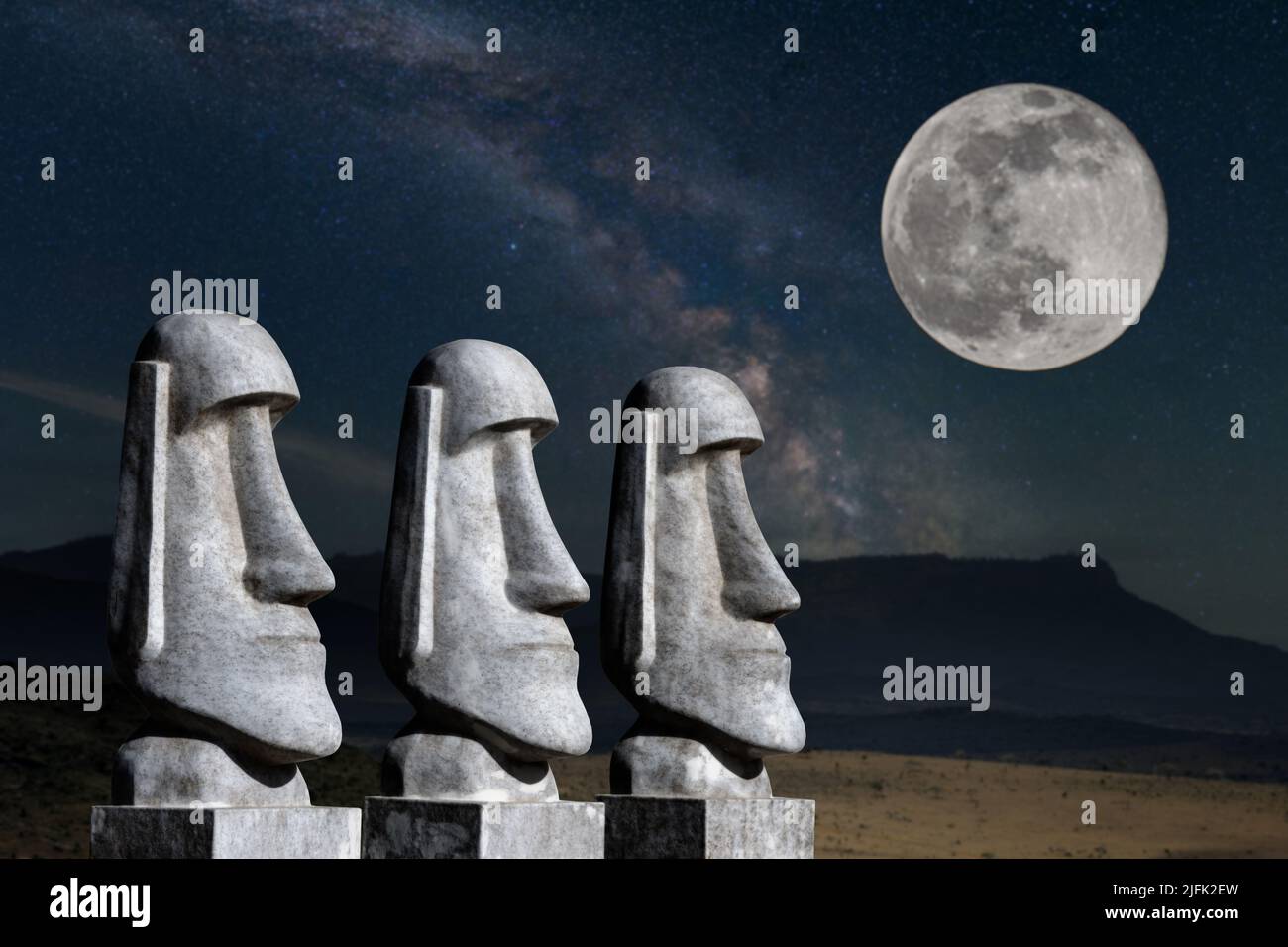 Moai on easter island night hi-res stock photography and images - Alamy