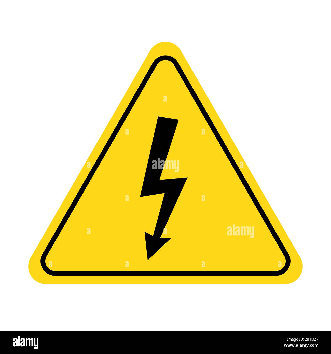 Electric shock danger icon. High voltage shock caution sign with