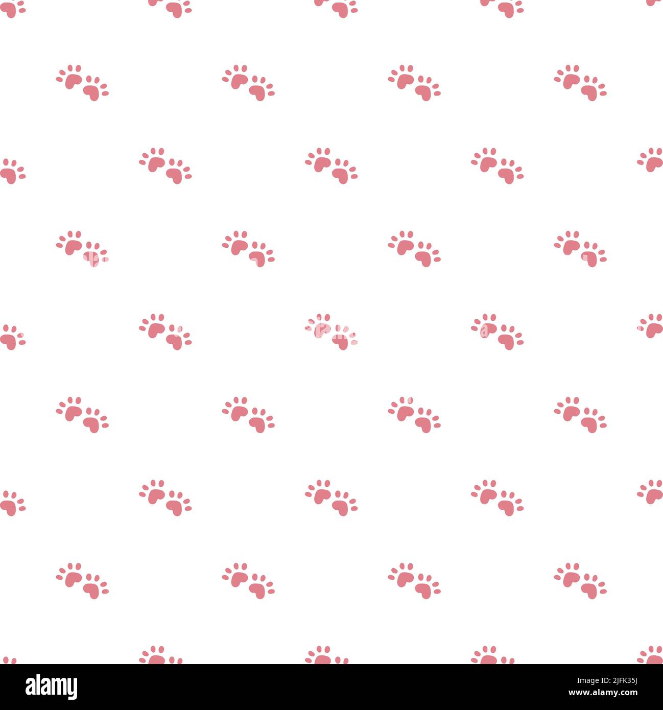 Pink cat seamless pattern. Meow and cat paws background vector