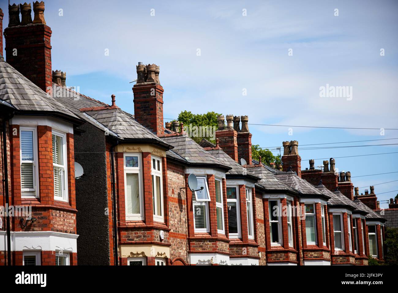 Manchester, Hale village housing stock victorian semidetached Stock Photo Alamy