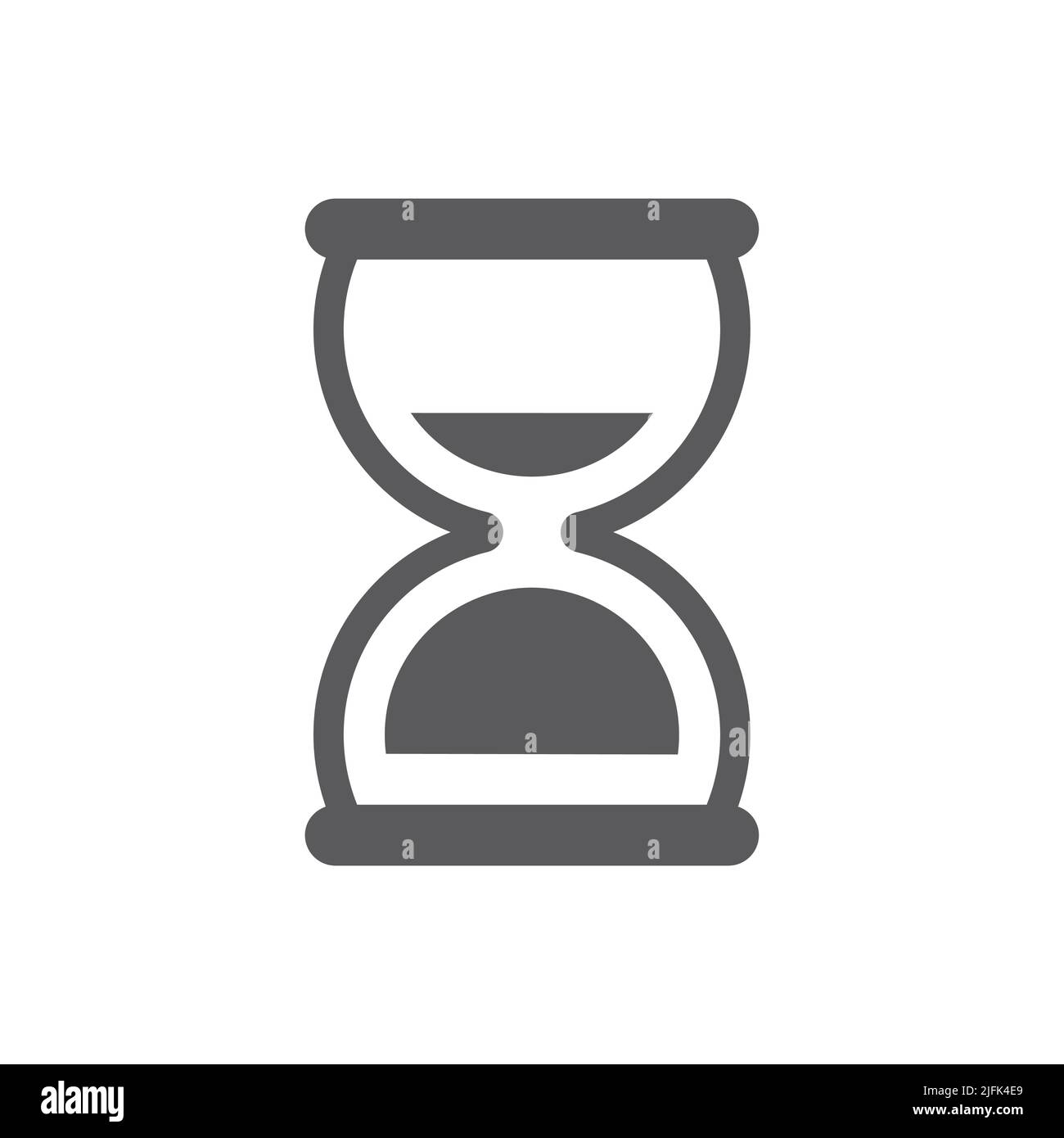 Hourglass simple black vector icon. Sand clock glyph symbol Stock