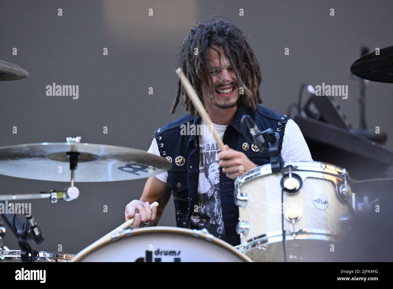 Roma, Italy. 02nd July, 2022. Ion Meunier of The Last Internationale, during the opening concert of Deep Purple, 2th July 2022, Auditorium Parco della Musica, Rome Italy Credit: Independent Photo Agency/Alamy Live News Stock Photo