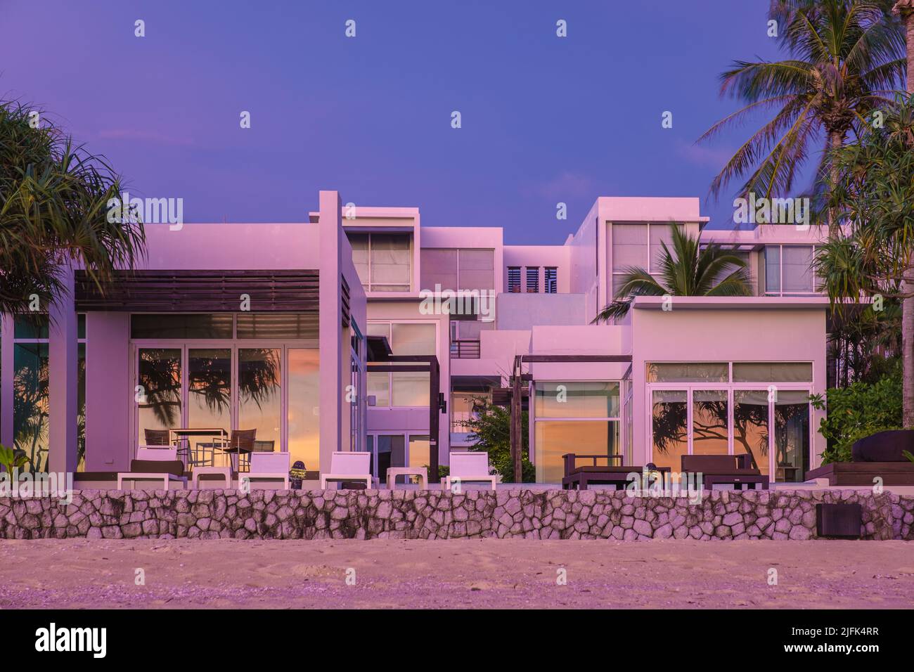 Modern house with a swimming pool, modern pool villa at the beach ...