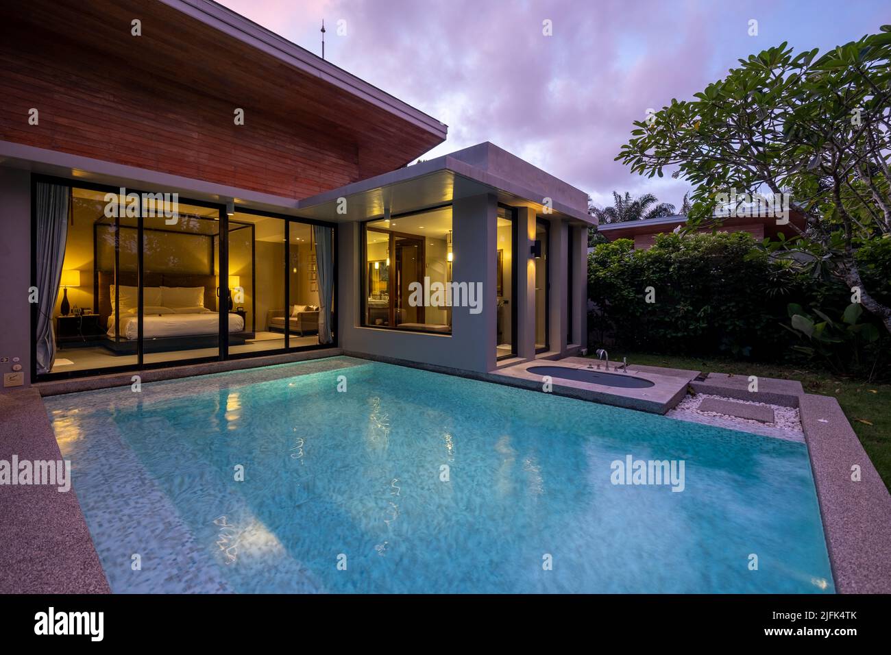 Modern house with a swimming pool, modern pool villa at the beach ...