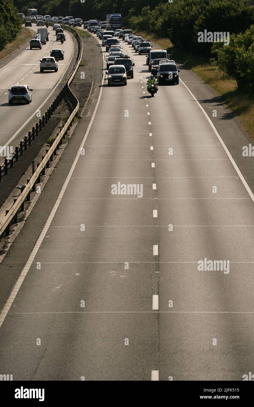 Essex, UK. 04th July, 2022. Uk Fuel Protest on the A12 in Essex Credit: David Johnson/Alamy Live News Stock Photo