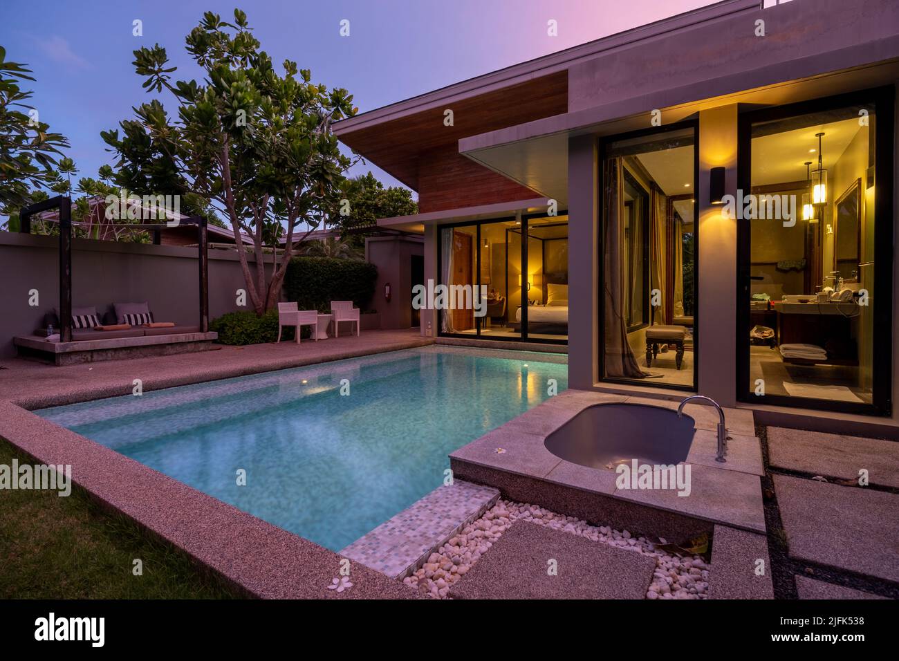 Modern house with a swimming pool, modern pool villa at the beach ...