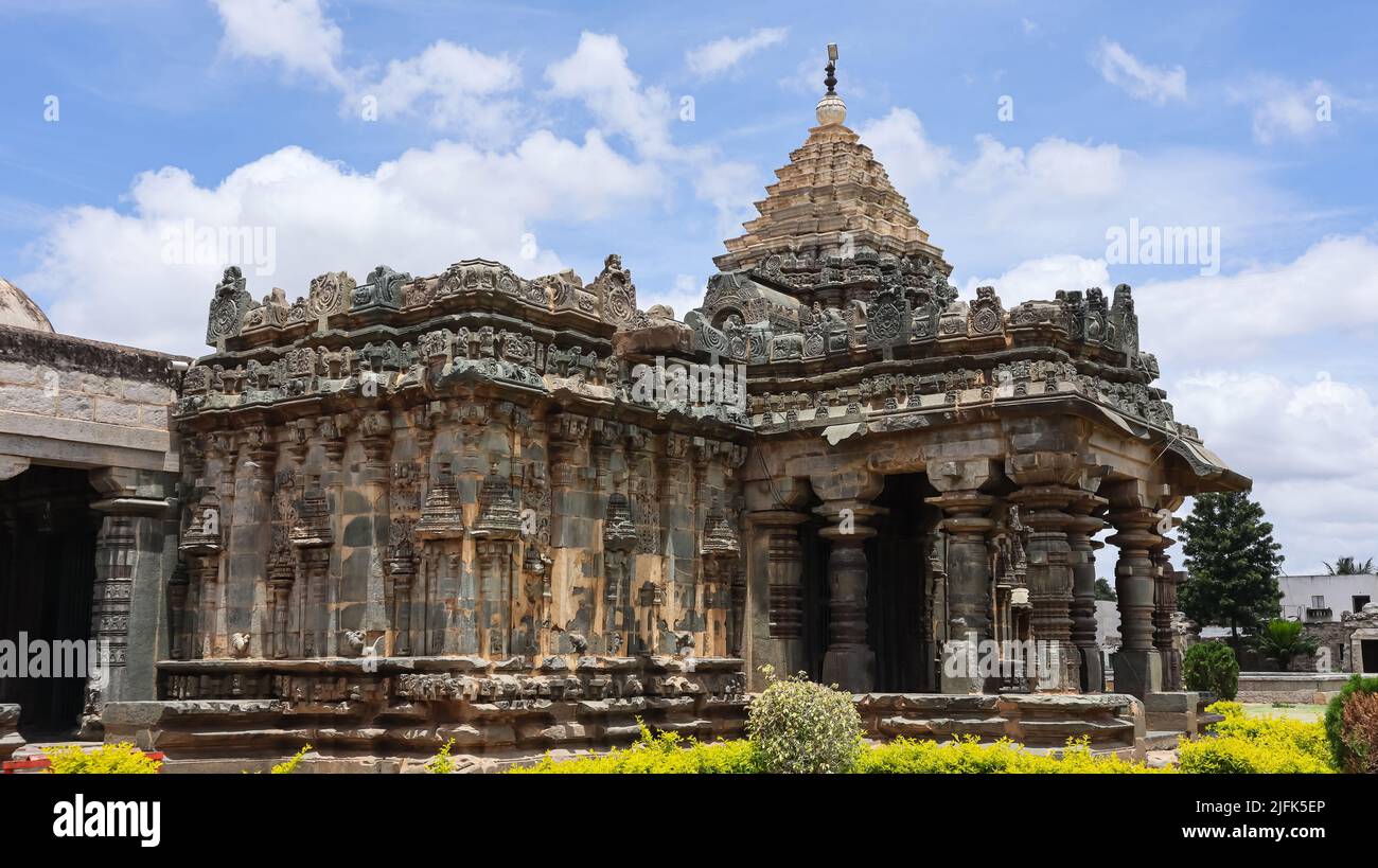 View of Mahadeva Temple with Blue Sky, Itagi, Koppal, Karnataka, India. Stock Photo