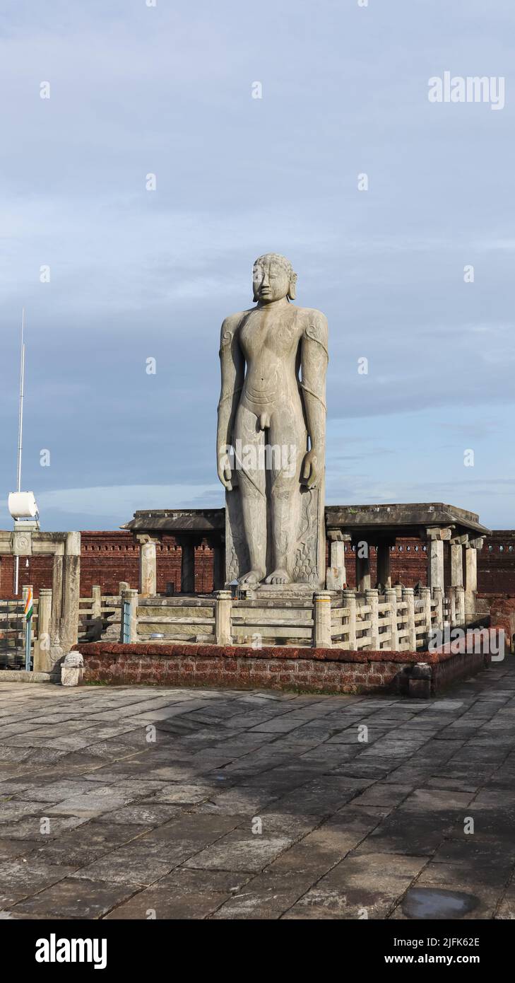 View of Gommateshwara Statue, Karkala, Udupi, Karnataka, India Stock