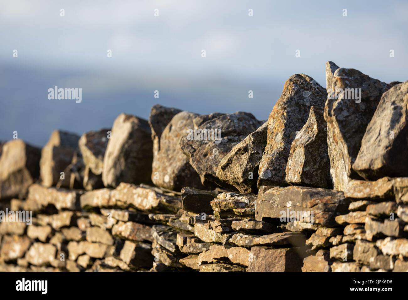 Dry stone wall in Burnley. Stock Photo