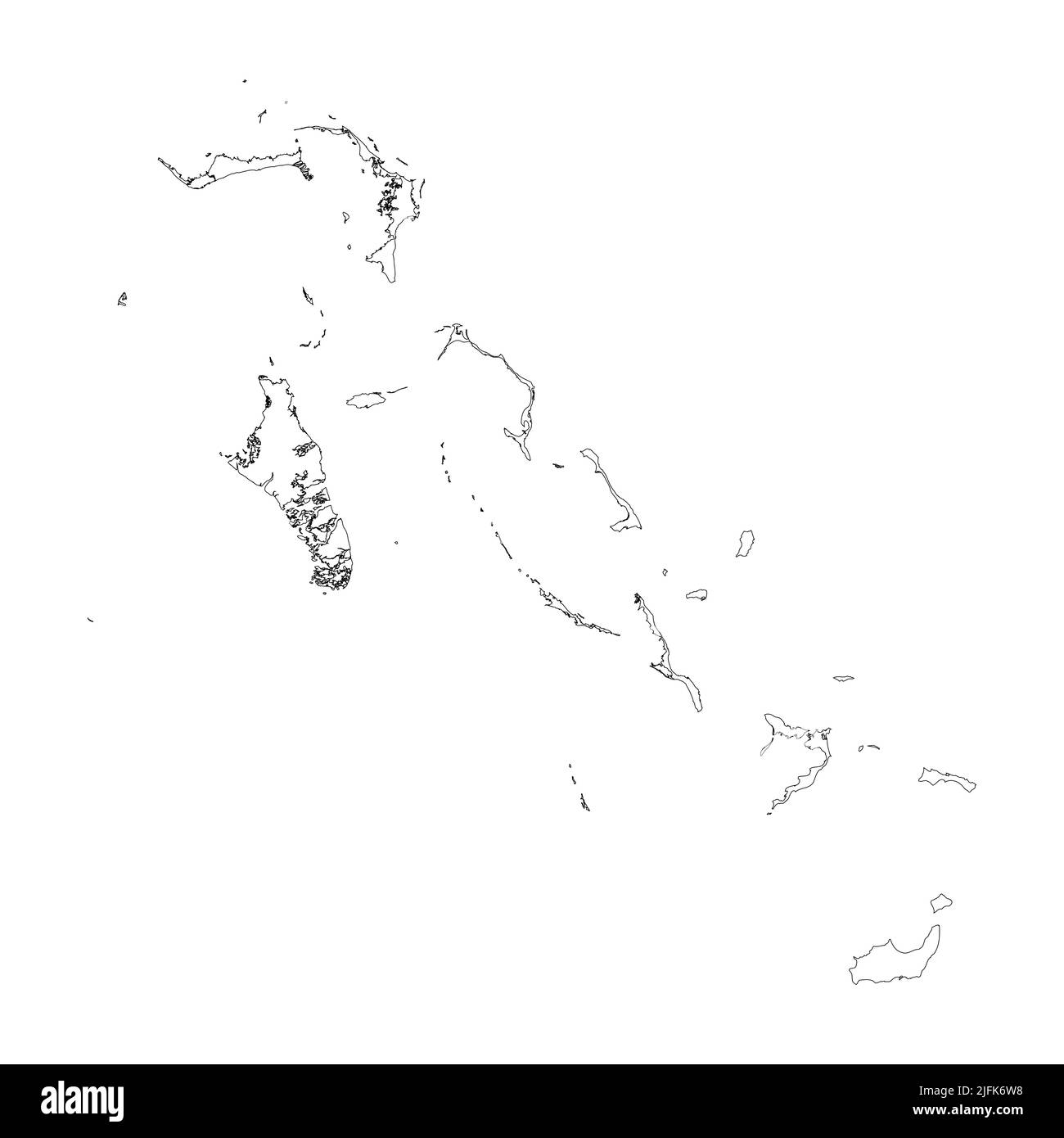 Bahamas vector country map outline Stock Vector
